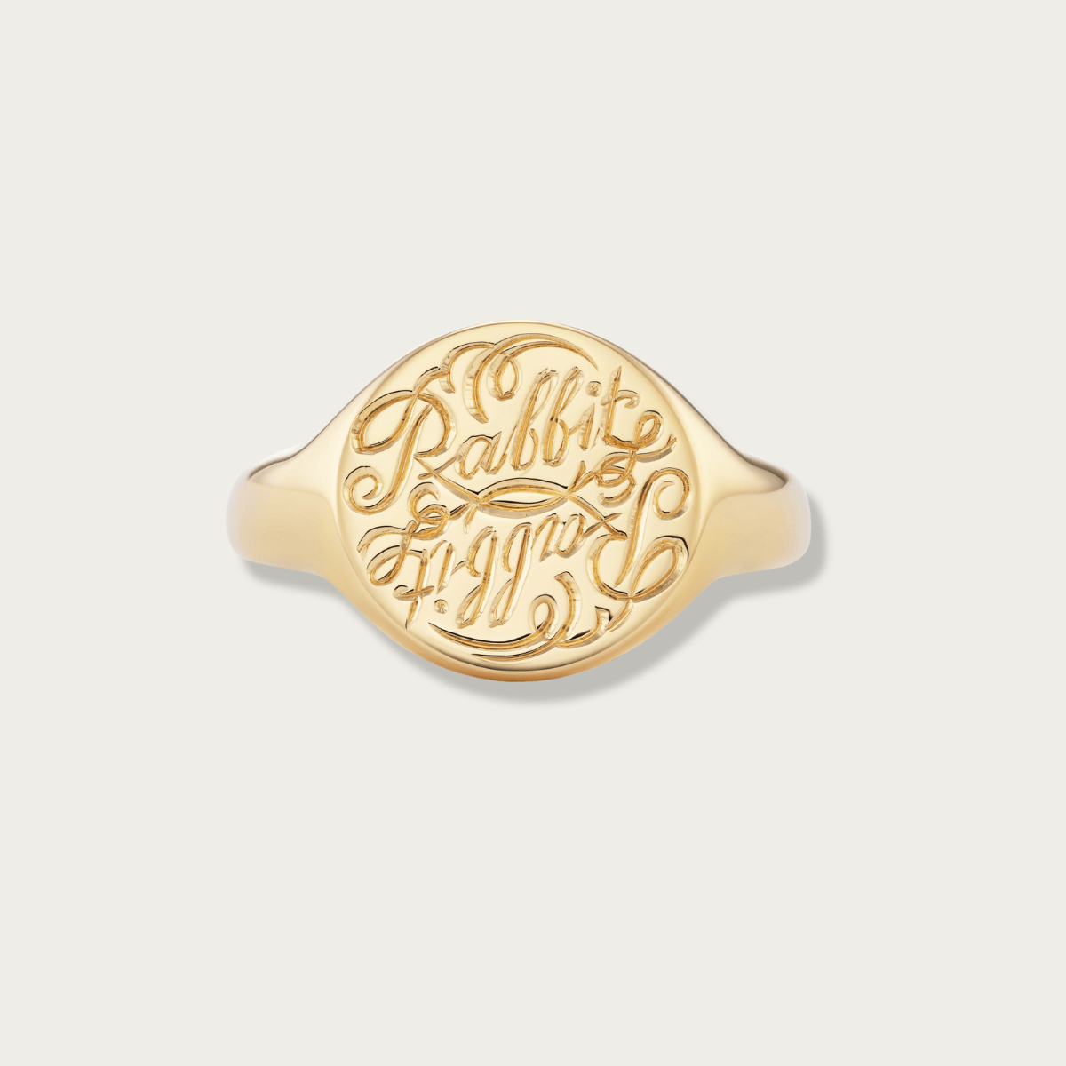 A Hand Engraved Round Signet Ring