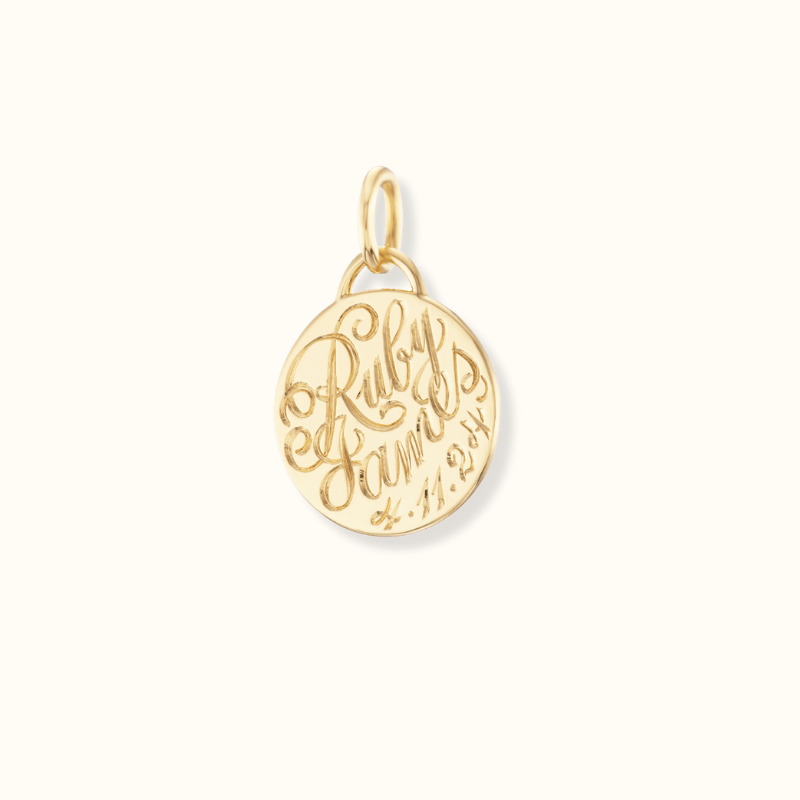 Hand Engraved Circle Charm