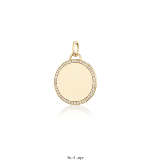 Diamond Border Circle Charm