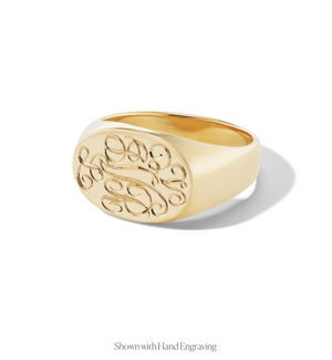 ALZUNI Silver950 Oval Signet Ring