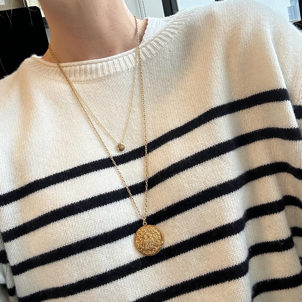 gemini vintage gold charm 