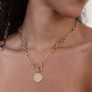 Mixed Link Charm Clip Necklace