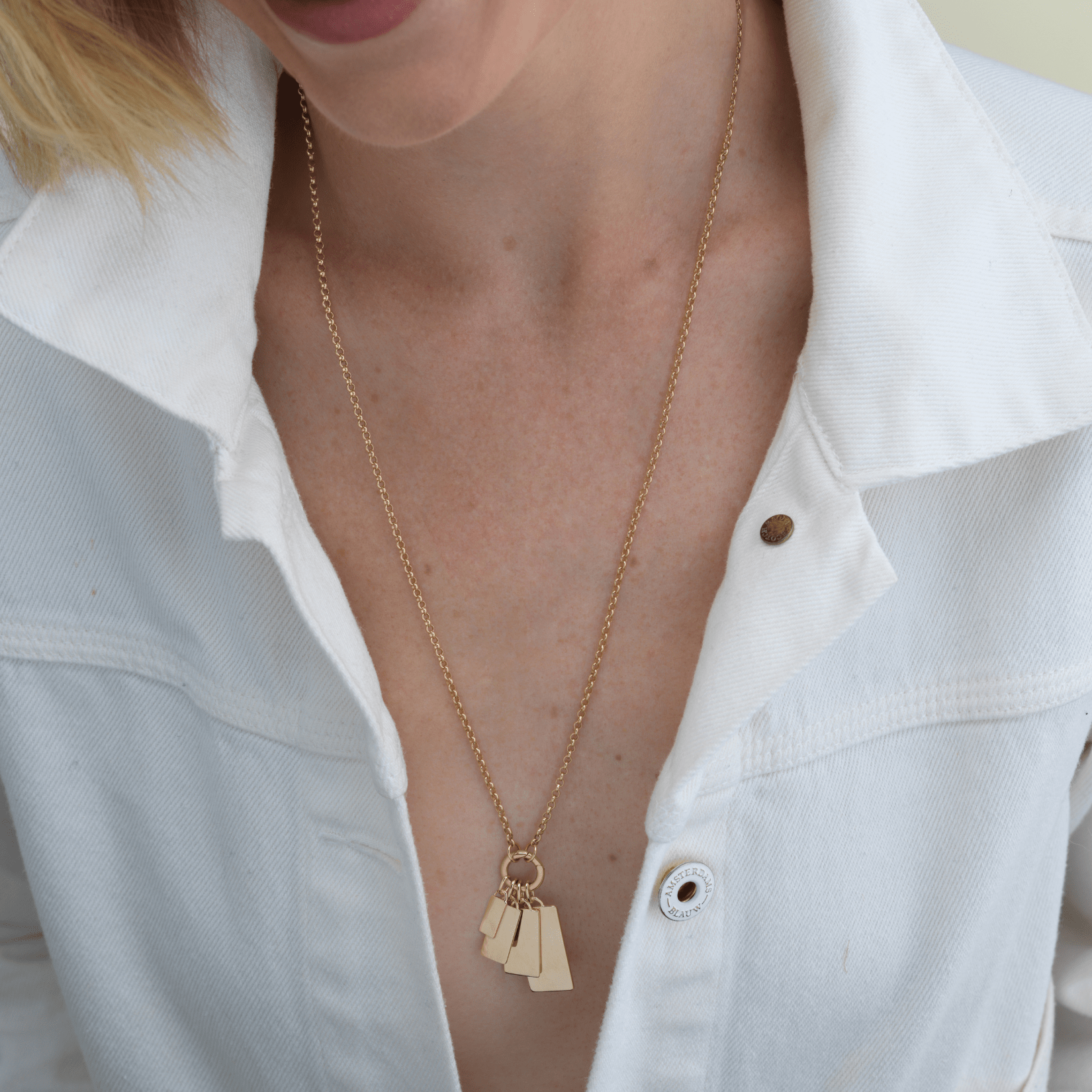 14k solid gold engravable rectangle charm 