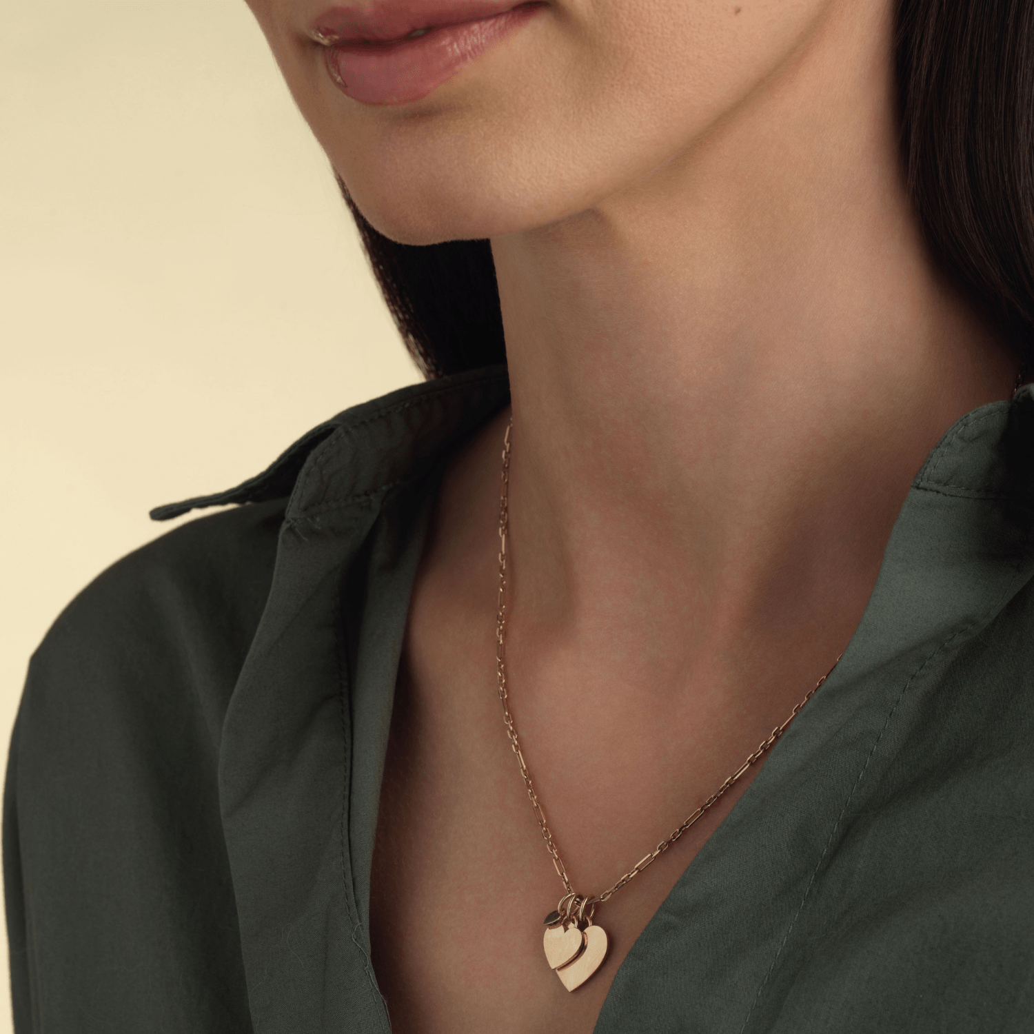 14k solid gold engravable heart charm