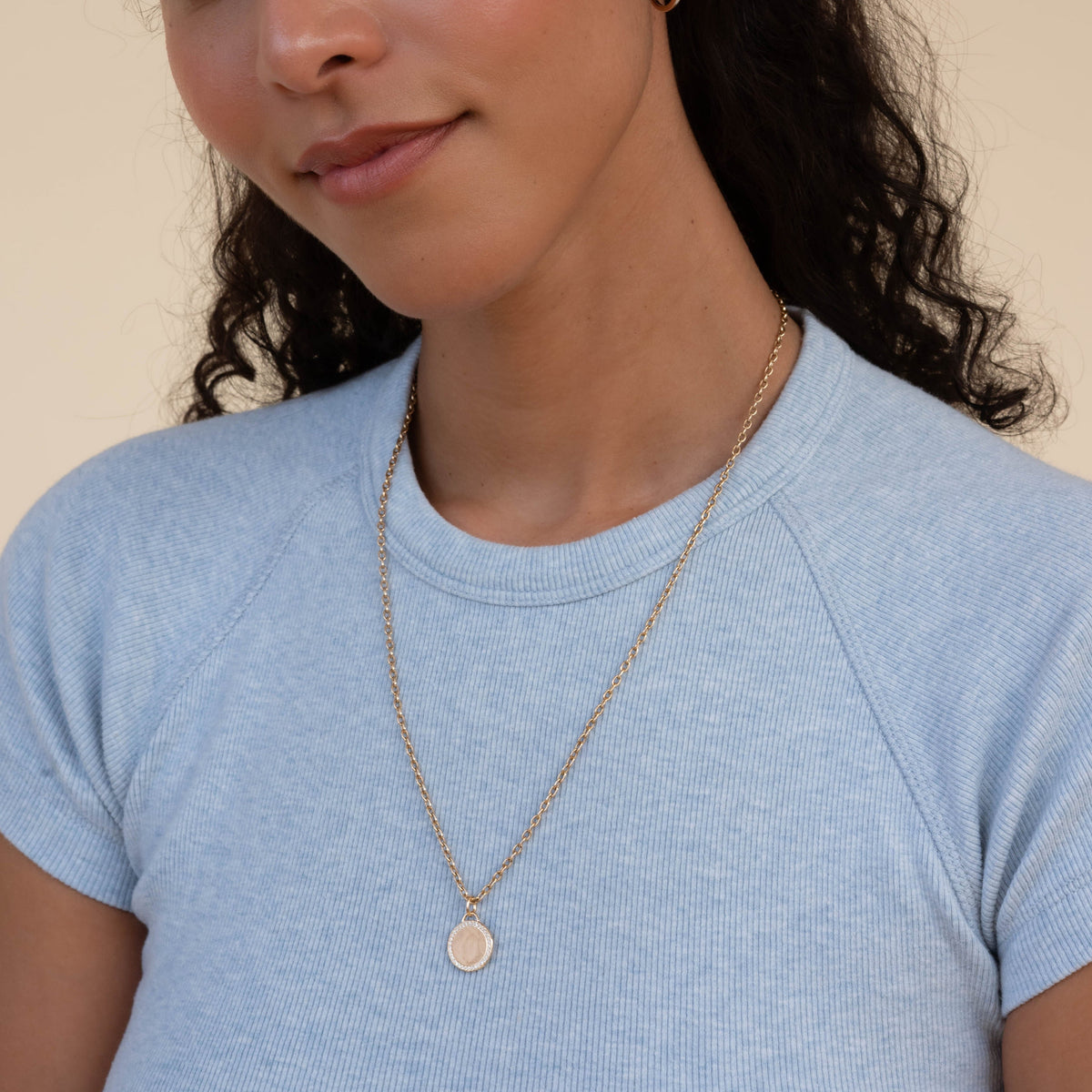 Diamond Border Circle Charm
