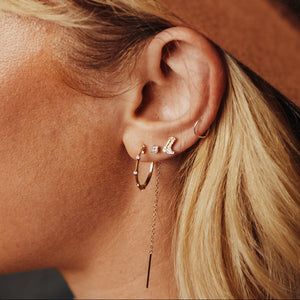 SOLD Diamond Dip Thread Through Earrings — Archive Sale