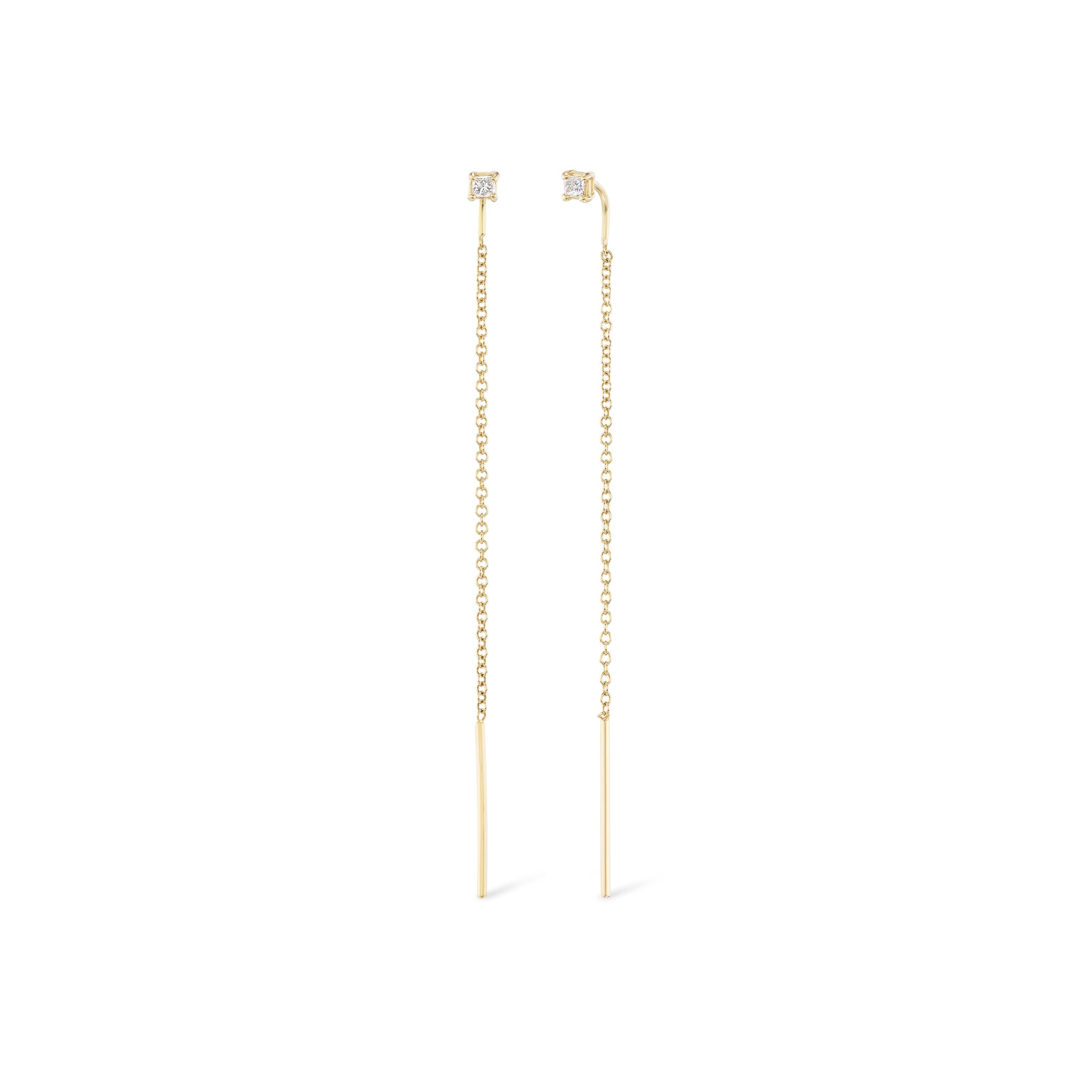 SOLD Diamond Dip Thread Through Earrings — Archive Sale
