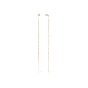 SOLD Diamond Dip Thread Through Earrings — Archive Sale