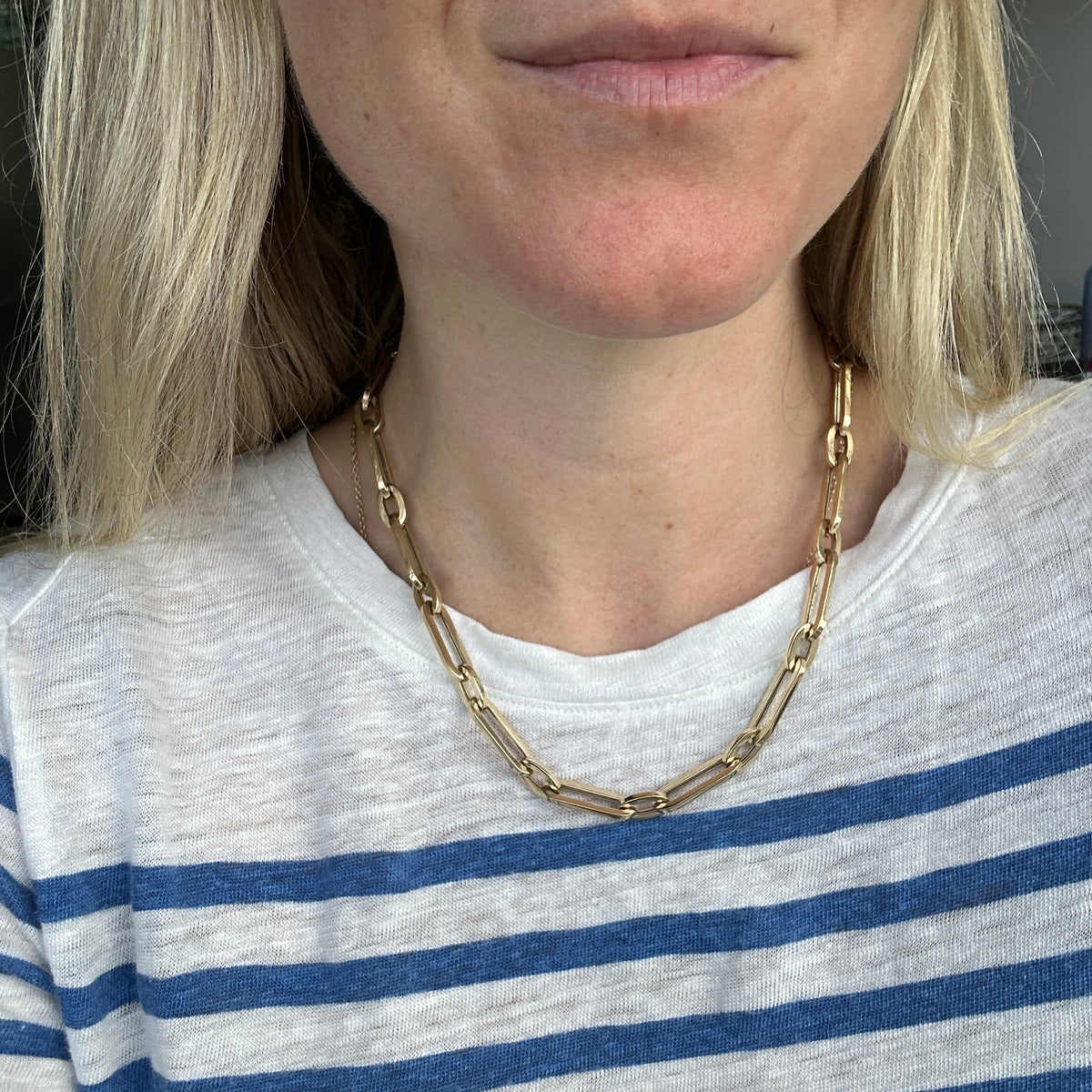 SOLD One to One Square Cut Link Necklace