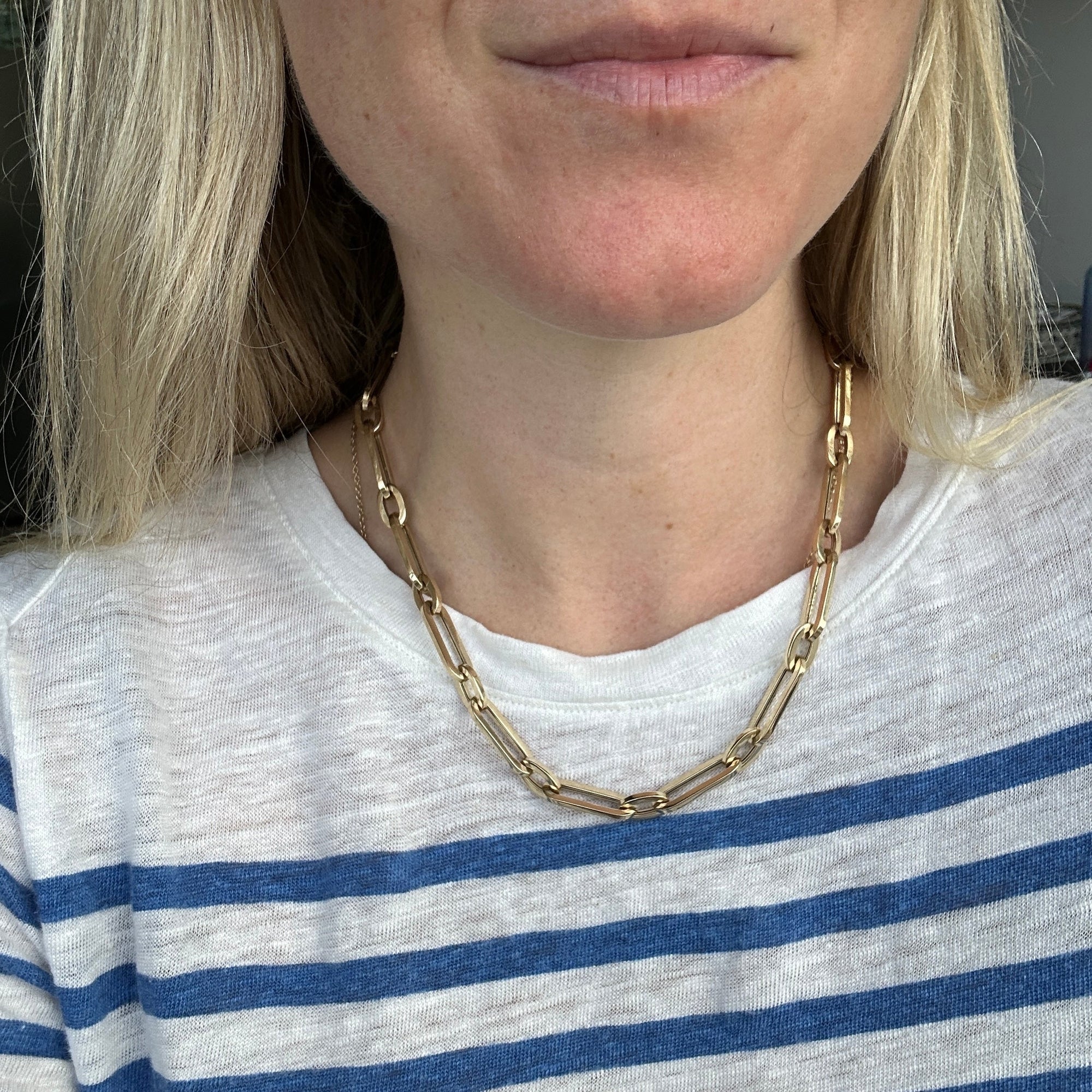 14K Gold chunky link necklace