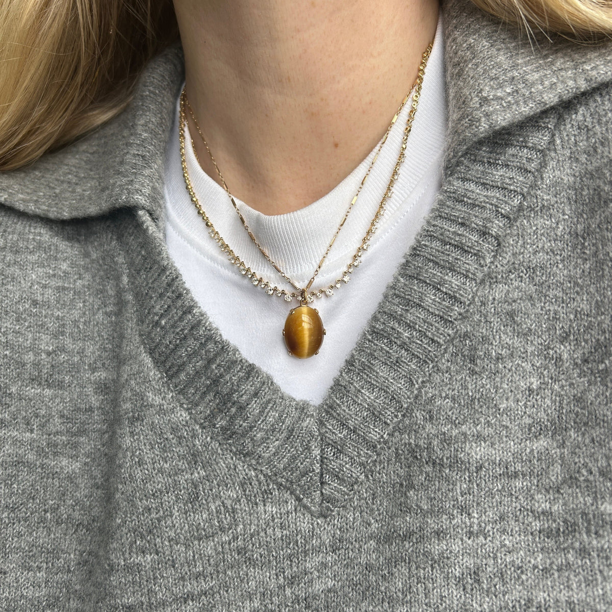 SOLD Vintage Tiger's Eye Pendant