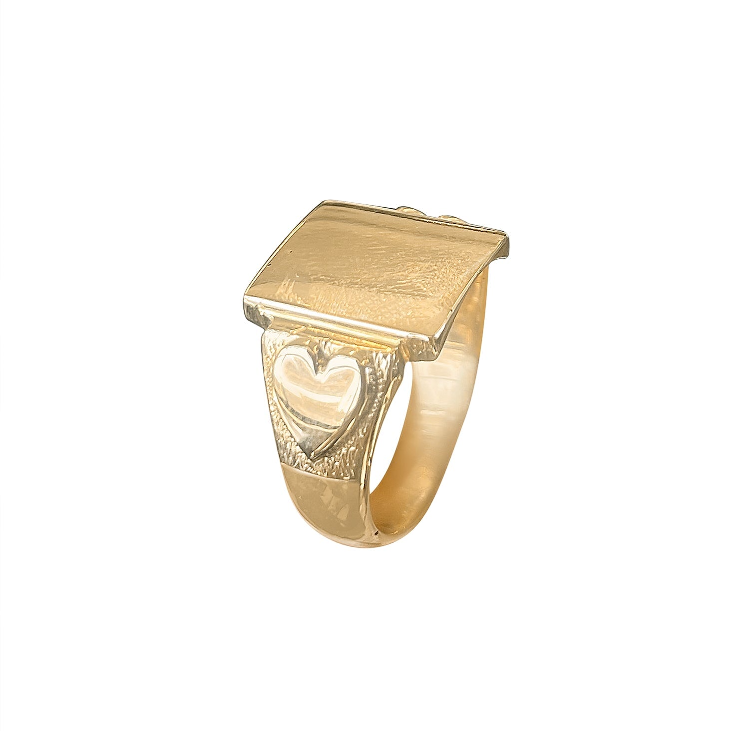 Vintage Square Signet Ring with Pattern