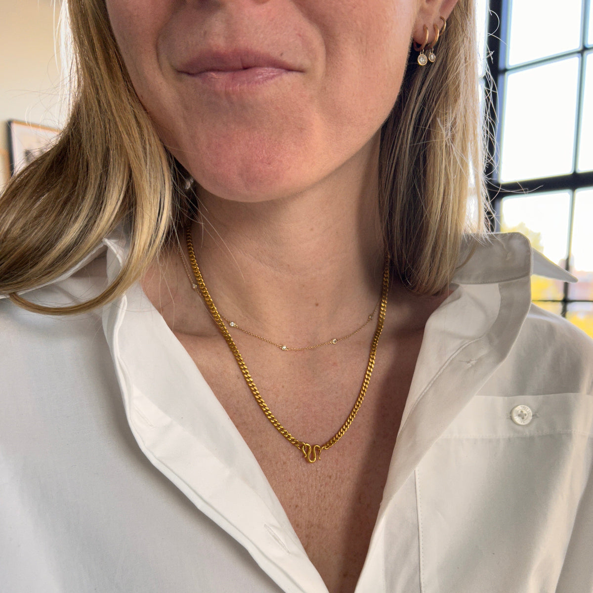 24k yellow gold baht chain