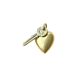 SOLD Vintage Heart and Key Charm
