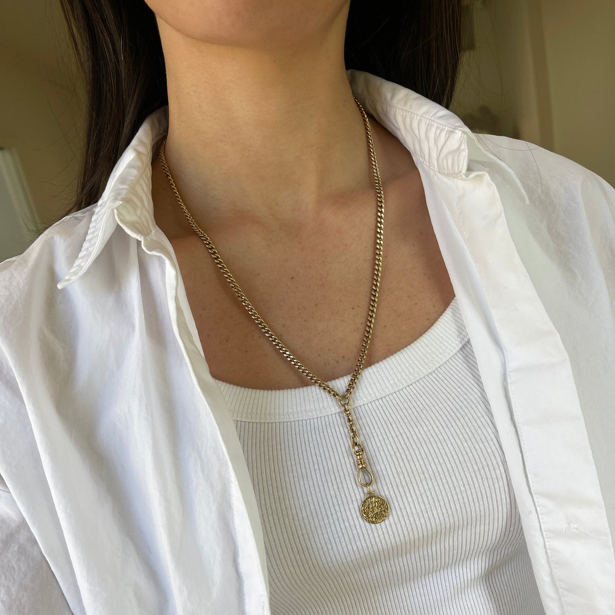 Vintage 14k Watch Fob with Dog Clip