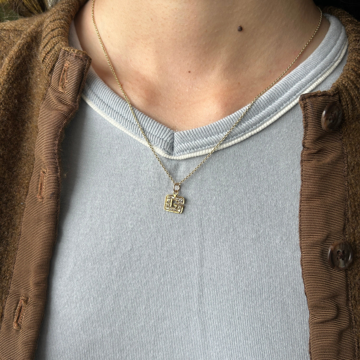 SOLD Vintage Diamond Varsity "G" Charm