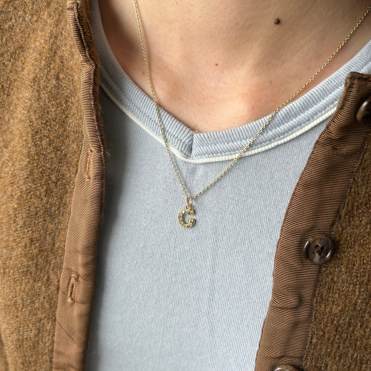 SOLD Vintage Diamond "G" Charm