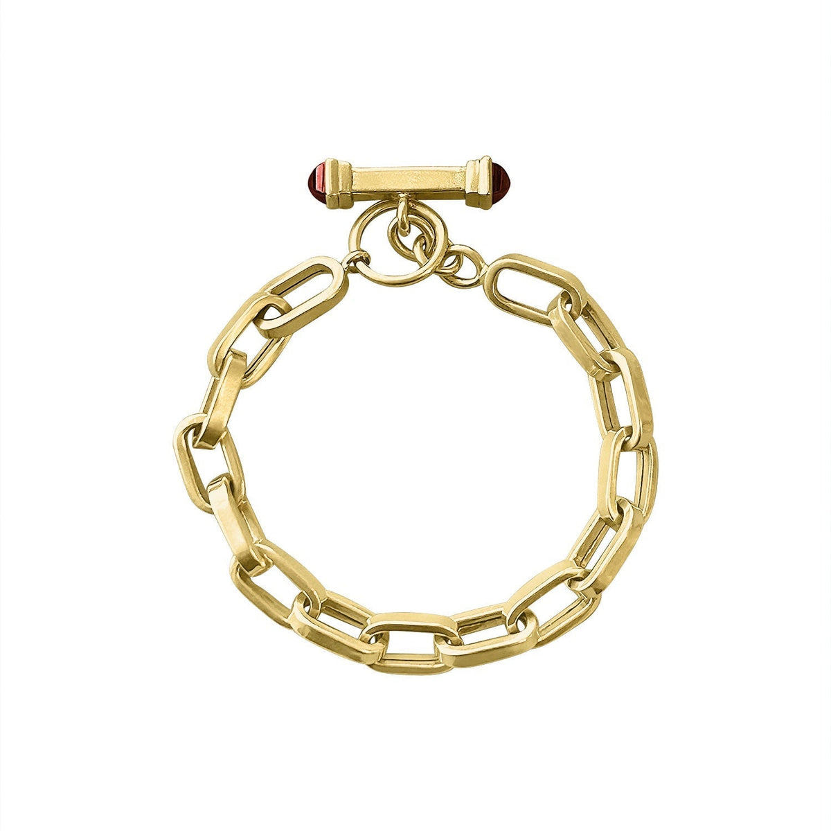 SOLD Vintage Flat Link Bracelet w/ Gold Toggle