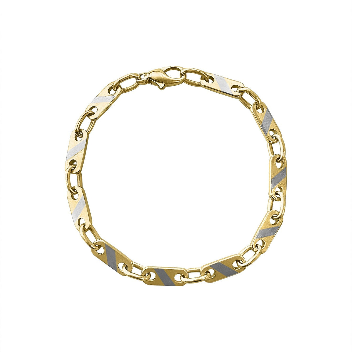 SOLD Vintage Striped Solid Flat Link Bracelet