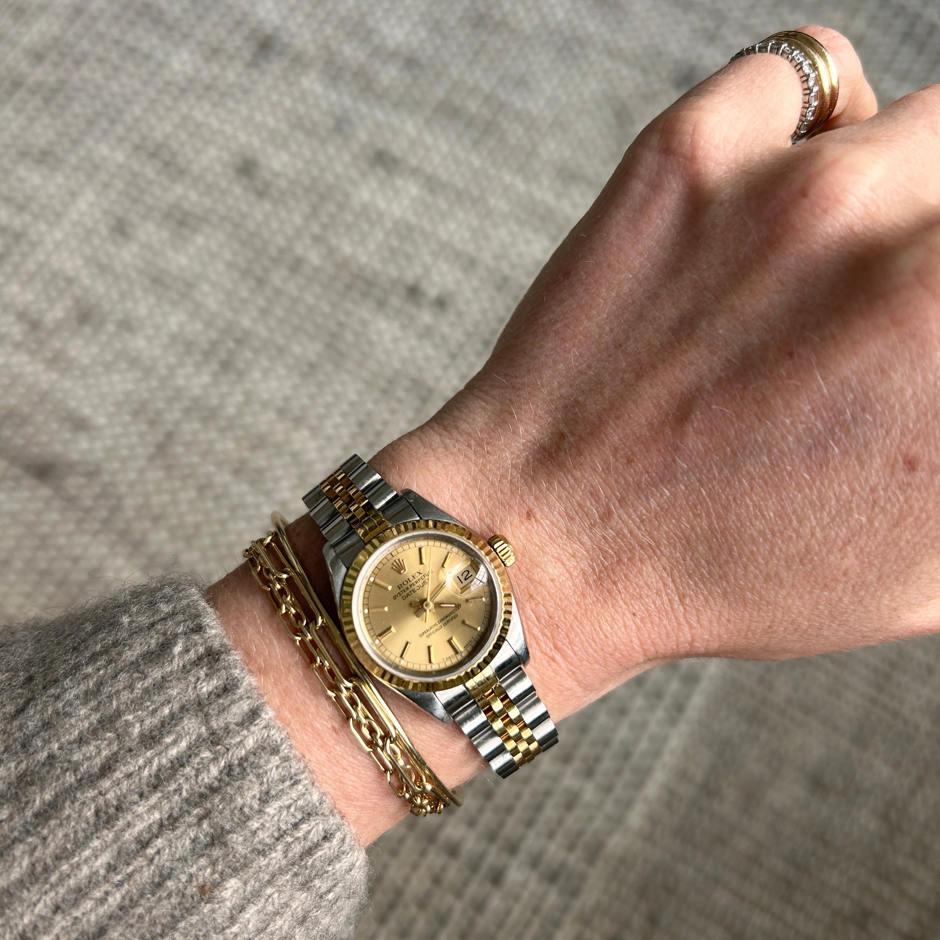 SOLD Vintage Rolex Datejust 26mm Two Tone Watch Fewer Finer