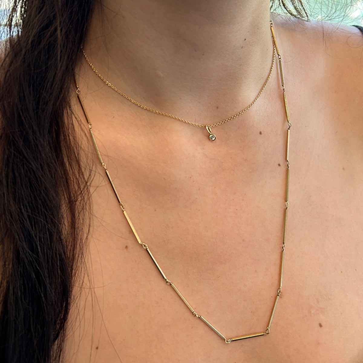 SOLD Vintage Gold Bar Necklace