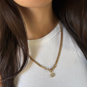 Vintage Edwardian Curb Link Dog Clip Drop Necklace