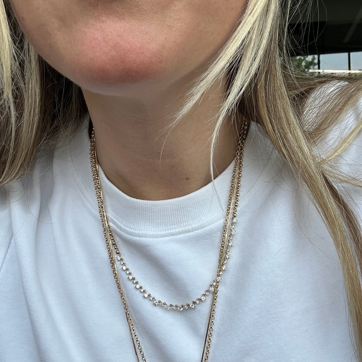 one third diamond tennis necklace