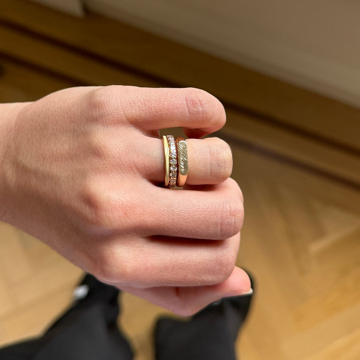 Vintage Off-White Enamel Ring
