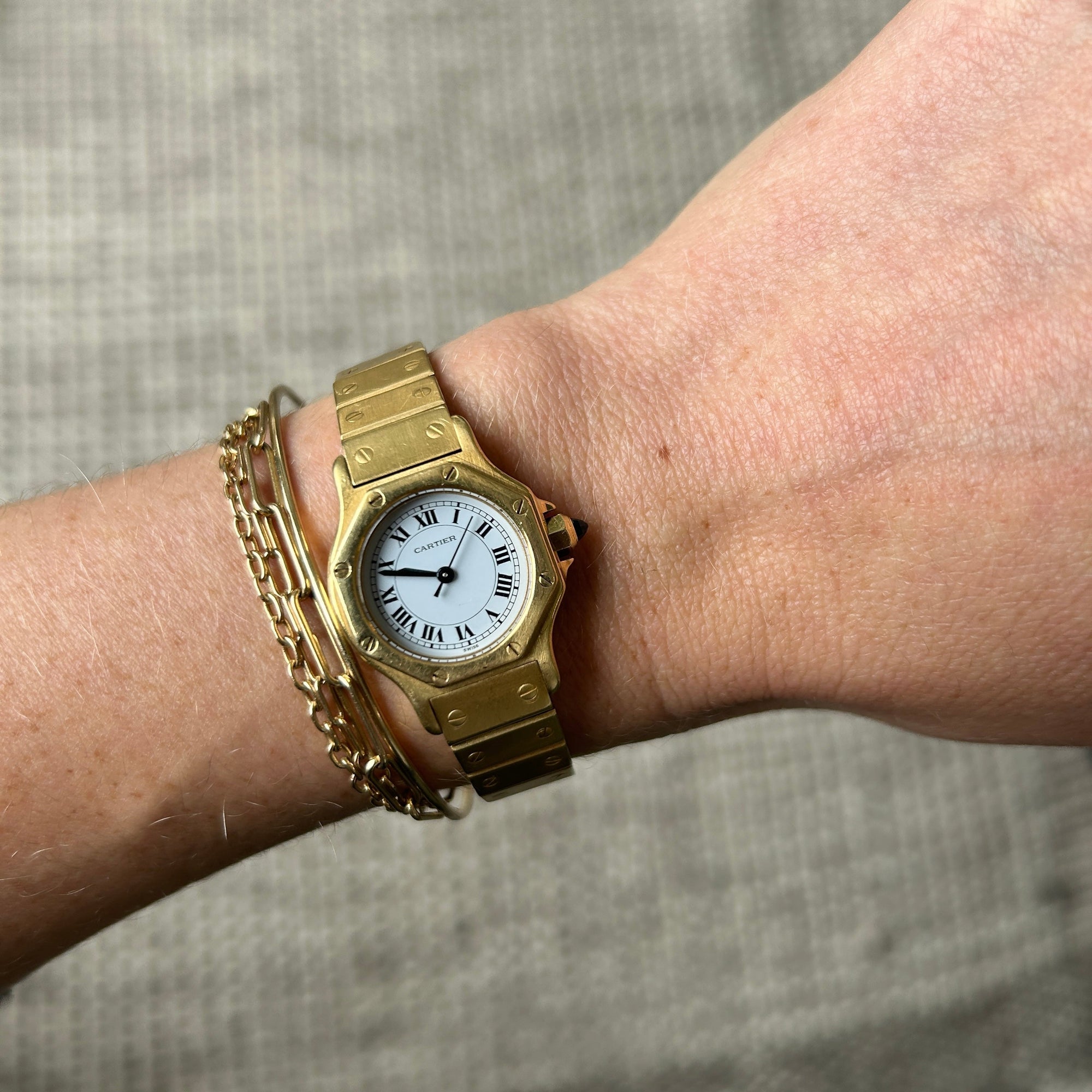 Vintage Cartier Santos Octagon 25mm 18K Watch