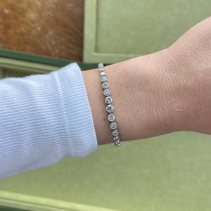 SOLD Vintage Platinum Graduated Tennis Bracelet