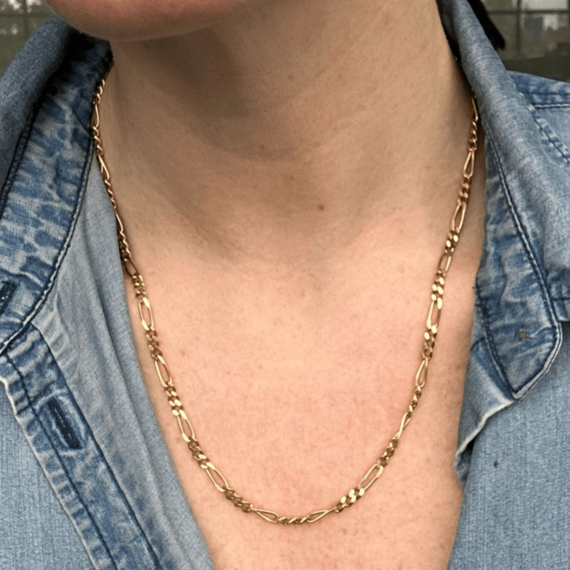 SOLD Vintage Gold Figaro Chain