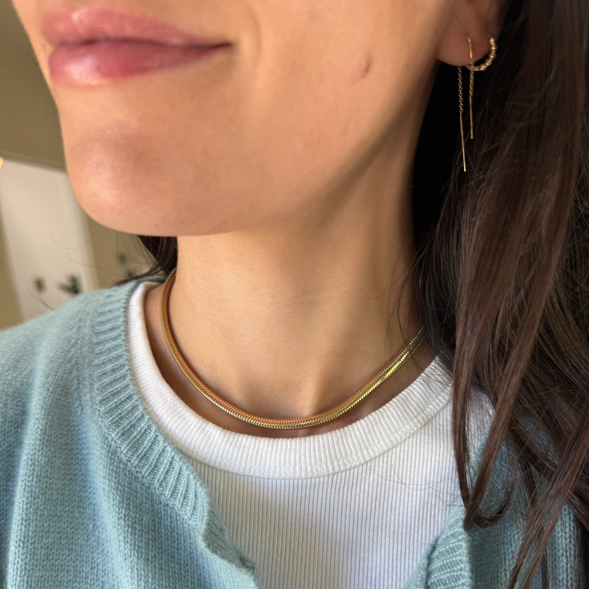 Vintage 14k Flexible Omega Necklace