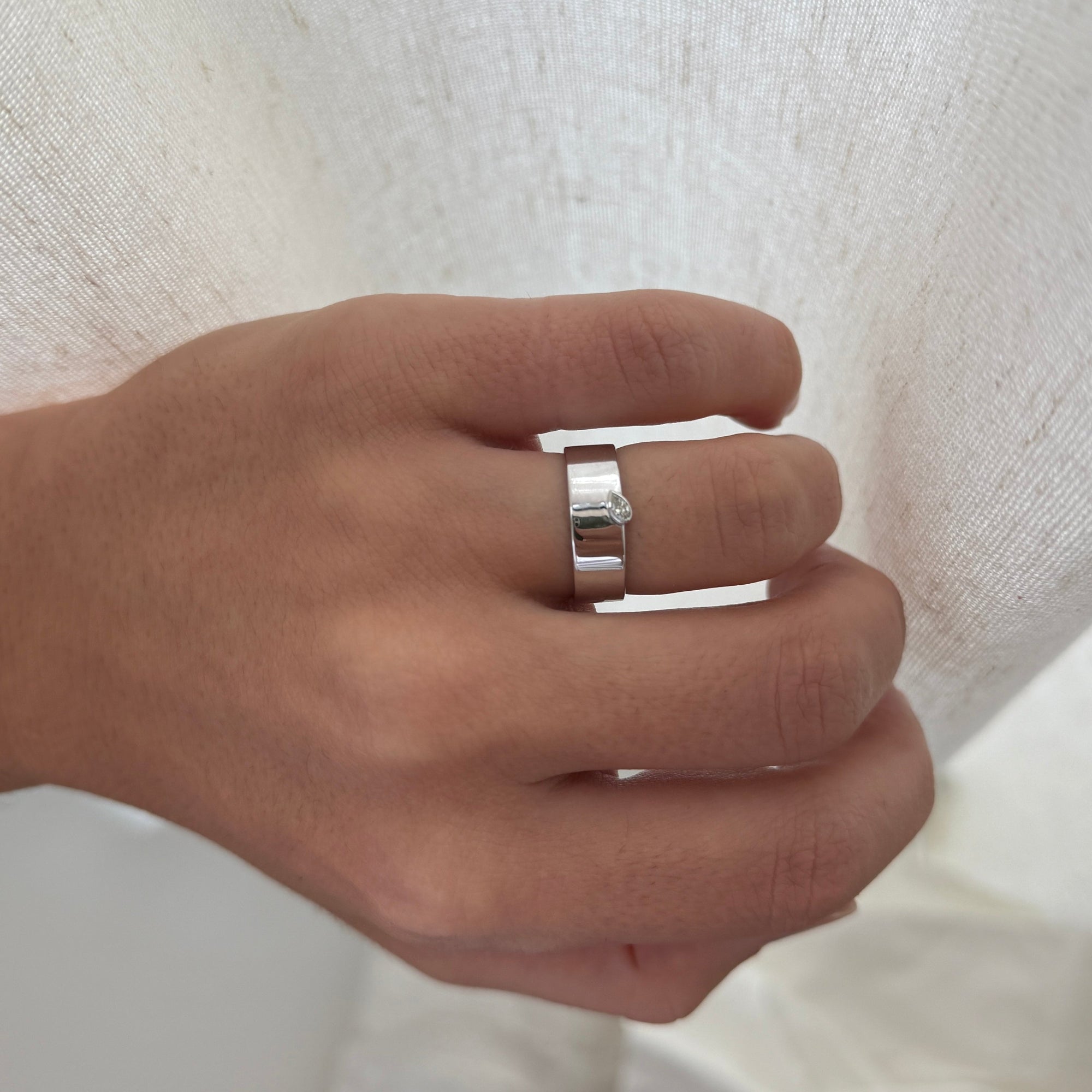 SOLD White Gold Smoke and a Pancake Ring — Archive Sale