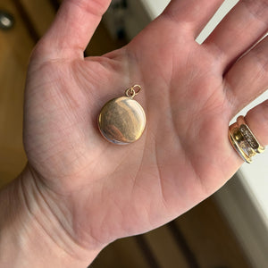 Vintage Old English Hand Engraved "L" Circle Locket