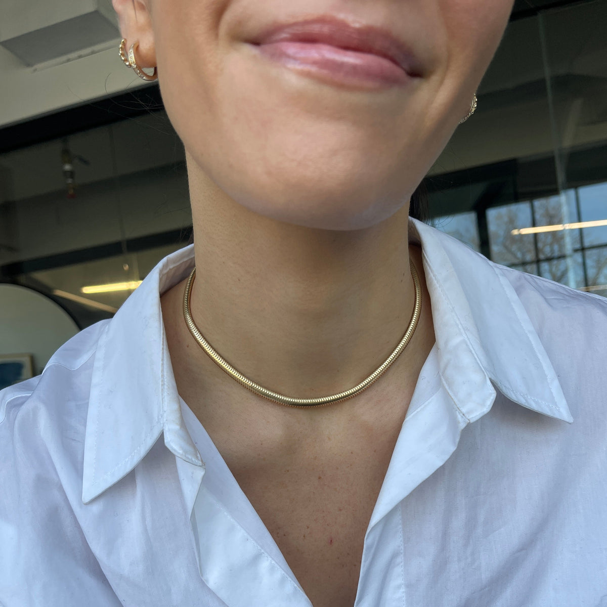 SOLD Vintage Drop 03 — Vintage 14k Wide Snake Chain Collar