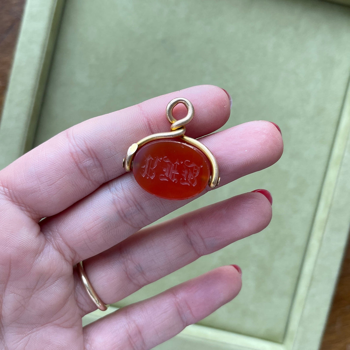 Vintage Agate Monogram Charm