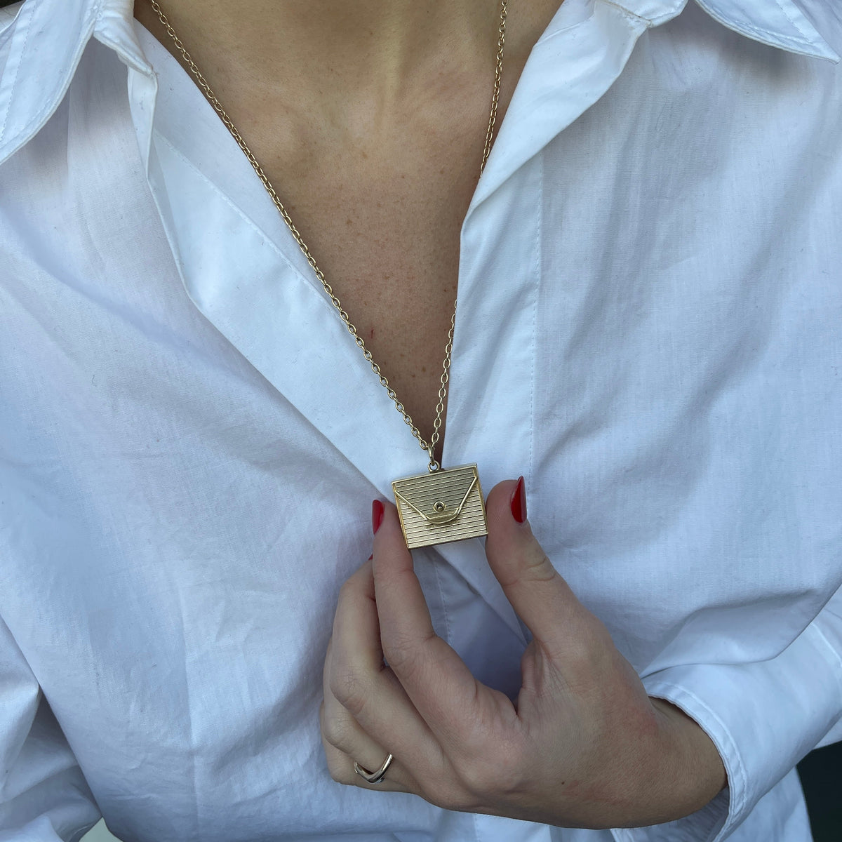 SOLD Vintage Six Photo Envelope Locket Charm