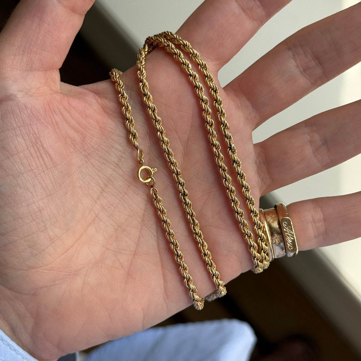 Vintage 18k Rope Chain Necklace