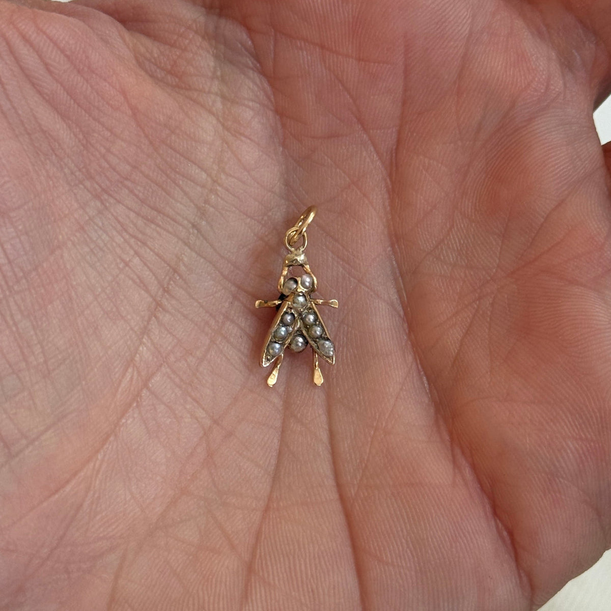 Vintage Pearl Fly Charm