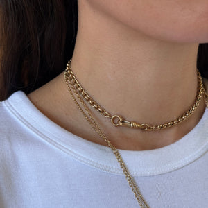 Vintage Watch Fob Chain with Rounded Links