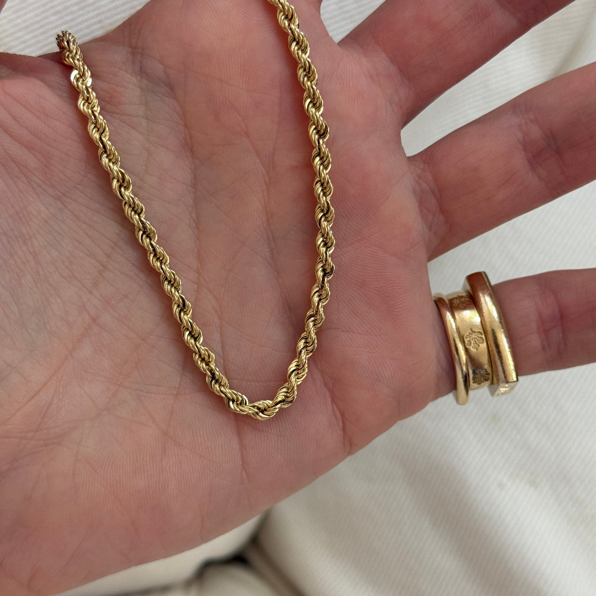 Vintage 14k Rope Chain Necklace