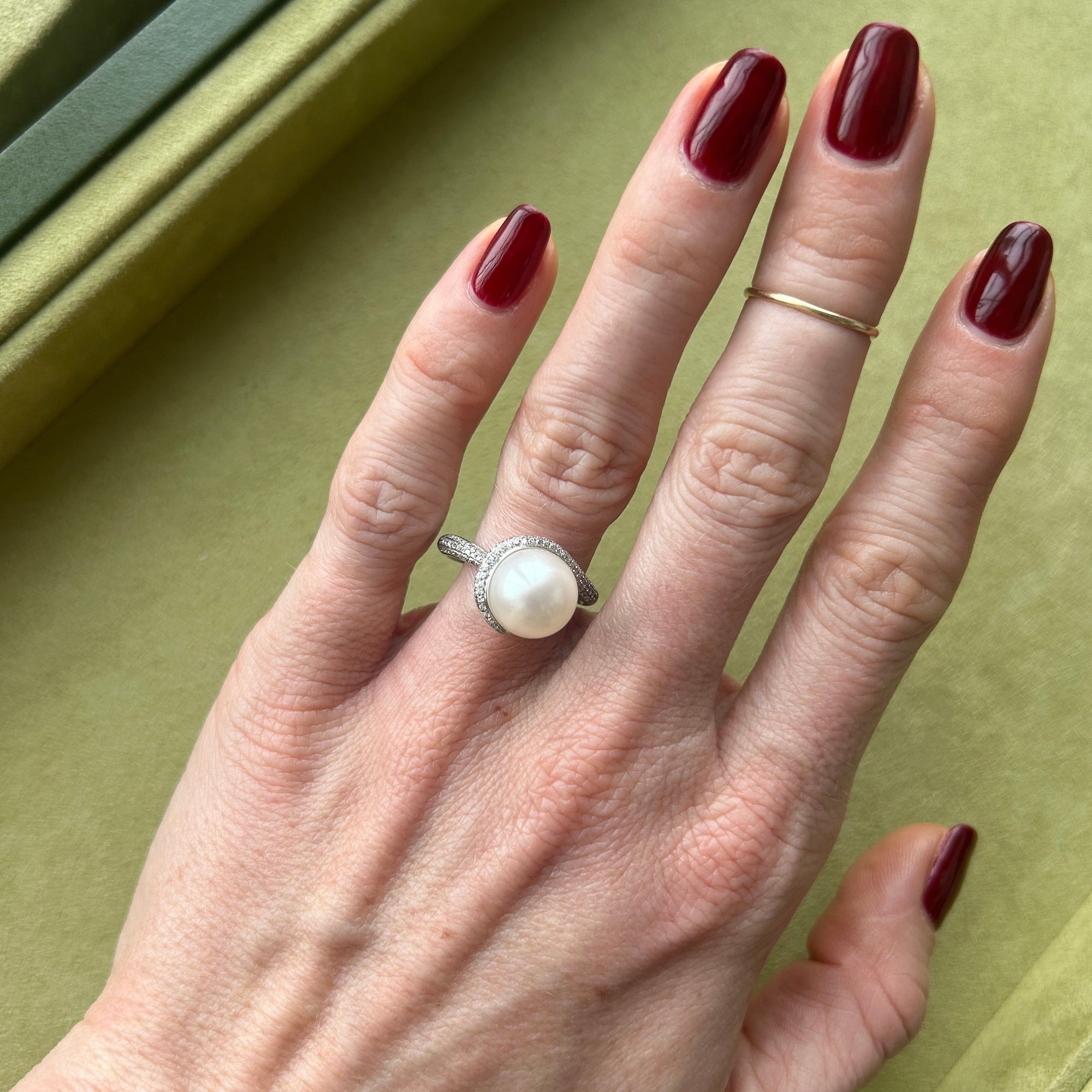 White Gold & Cultured Pearl Ring — Archive Sale