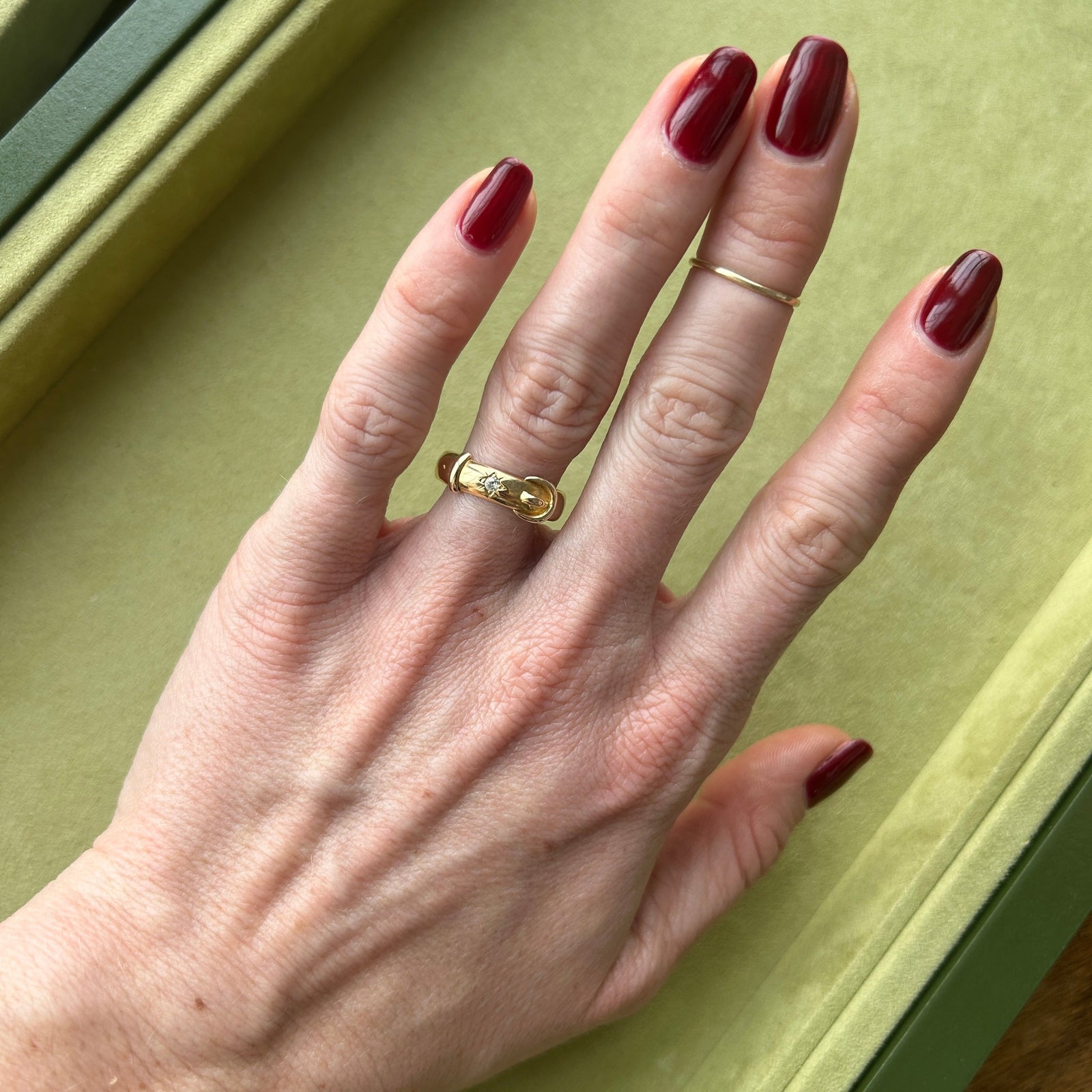 Vintage Buckle Ring with Diamond