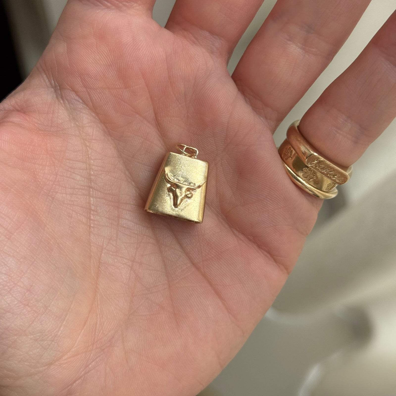 Vintage Cow Bell with Longhorn & Rodeo Cowboy