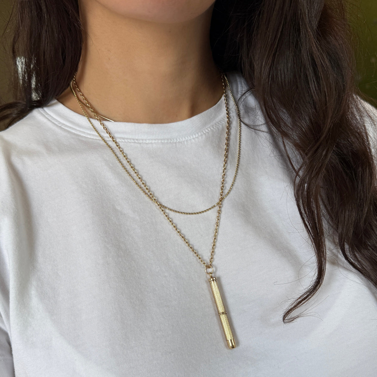 Vintage 9k Retractable Cigar Poke/Toothpick