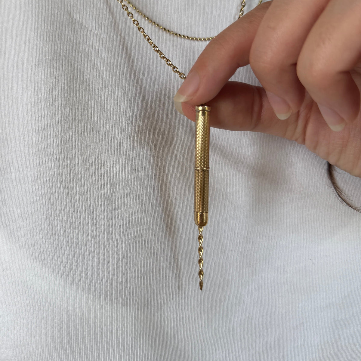 Vintage 9k Retractable Cigar Poke/Toothpick