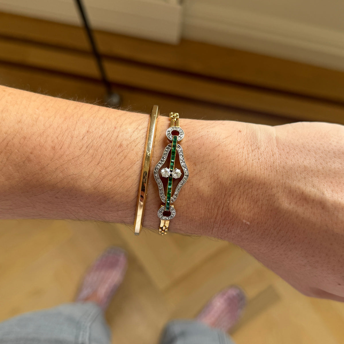 Vintage Emerald & Diamond Bracelet