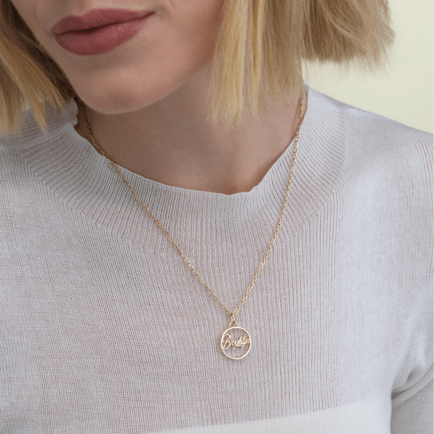 14k solid gold custom name charm