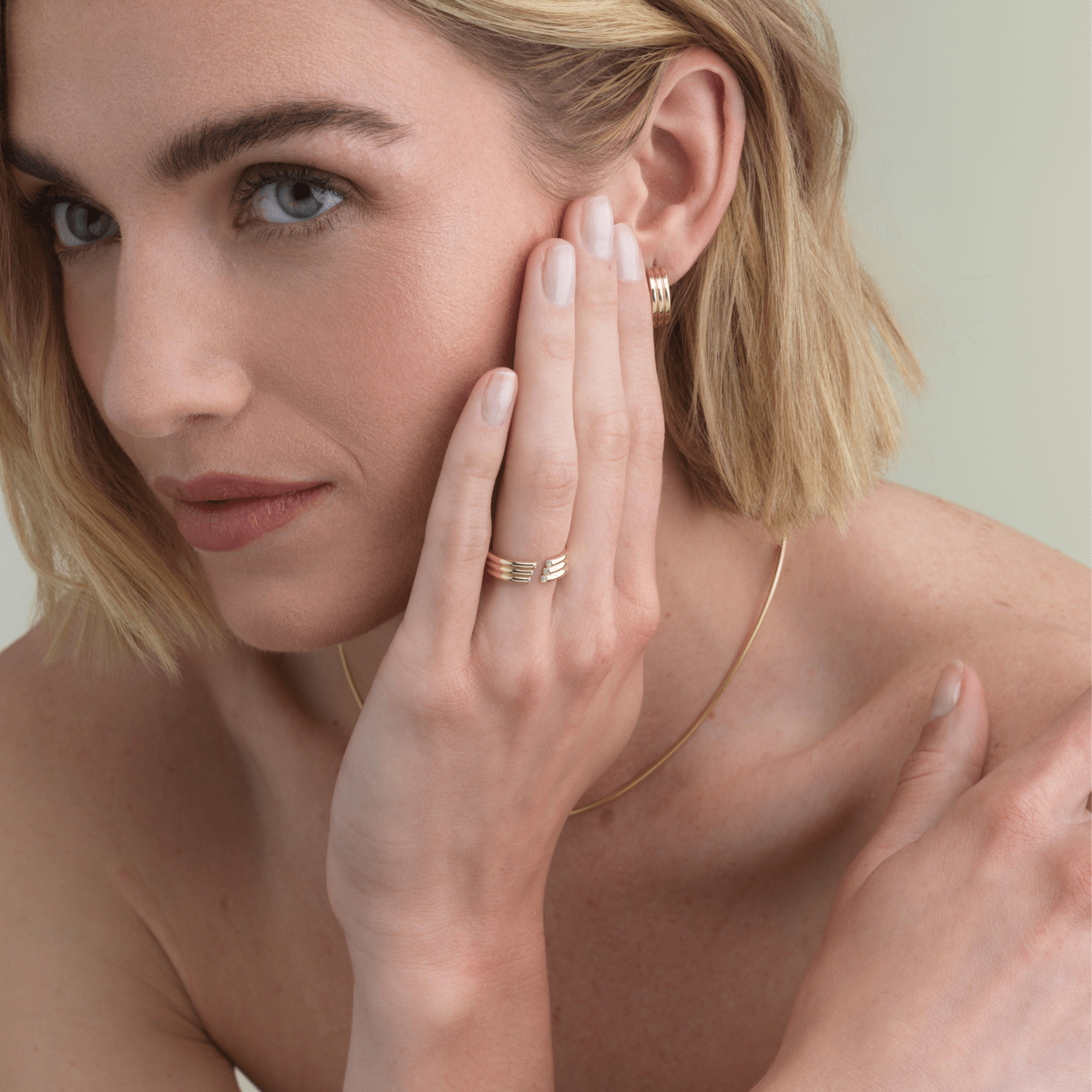 Triple Diamond Cuff Ring