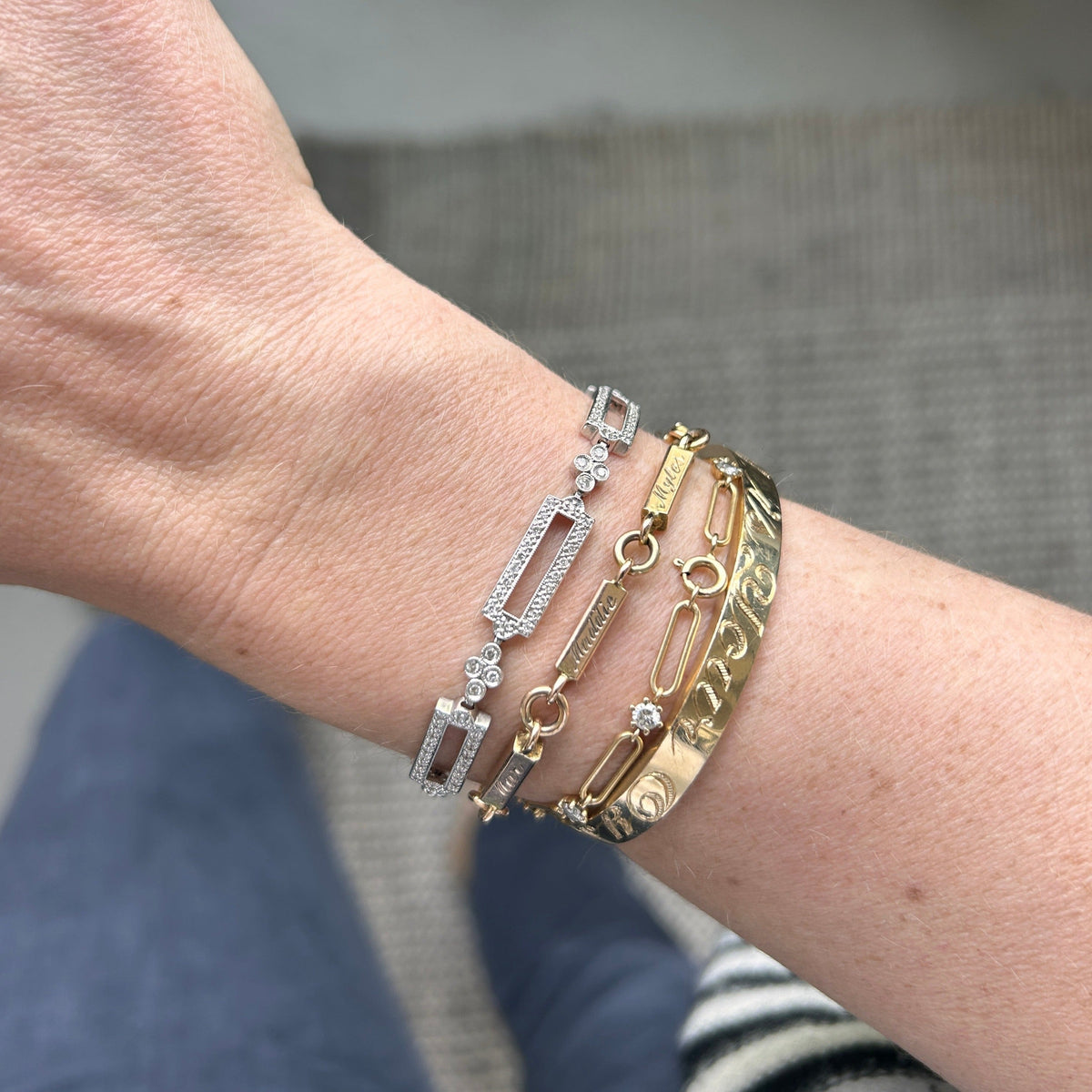 SOLD Vintage White Gold Diamond Bracelet